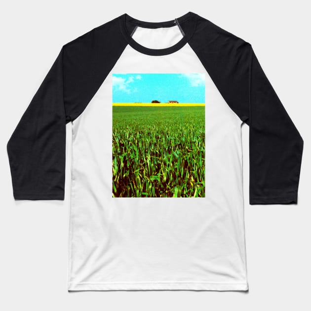 Oil Seed Prairie Baseball T-Shirt by JonDelorme